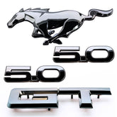 Ford 5.0 Wing Emblem Pair (Black Chrome) for Mustang GT 2015-22 | #EM000550BCX2 - Available from NEMESISUK.COM